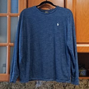 Polo By Ralph Lauren. Large Custom Fit Long Sleeve Shirt. Dark Blue.